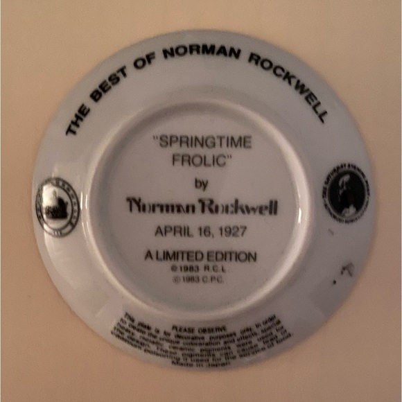 NORMAN ROCKWELL “Springtime” Decorative Porcelain Plate Vintage 3 1/4 in - Picture 5 of 7